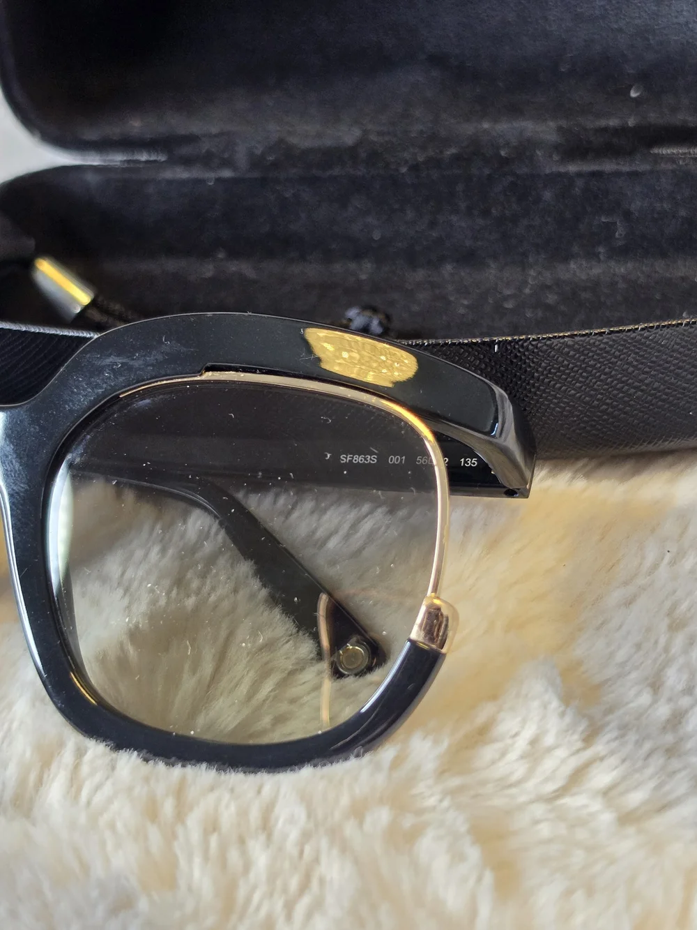 Salvatore Ferragamo Women’s Black and Gold Sunglasses